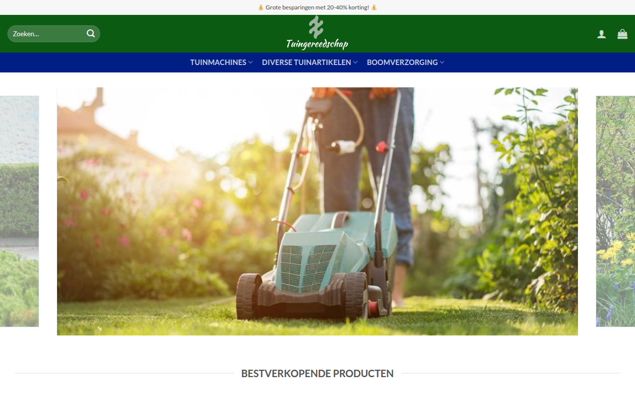 Screenshot van zakelijktuingereedschap.com
