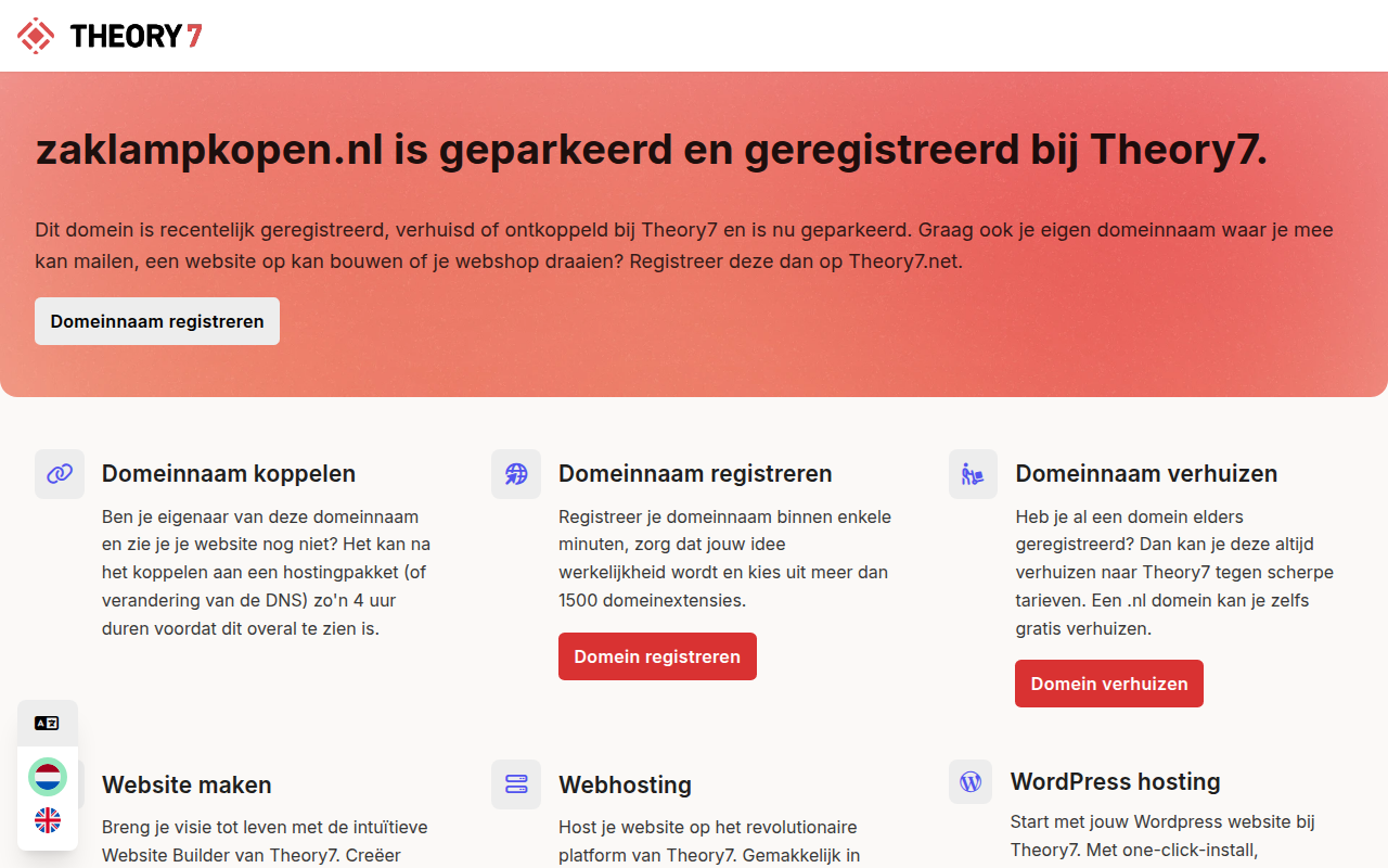 Screenshot van zaklampkopen.nl