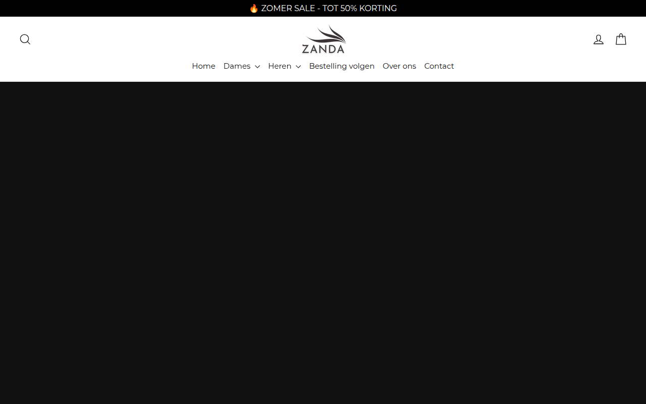Screenshot van zanda-fashion.nl