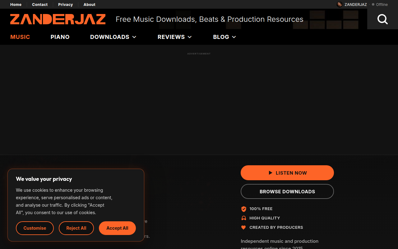 Screenshot van zanderjaz.com
