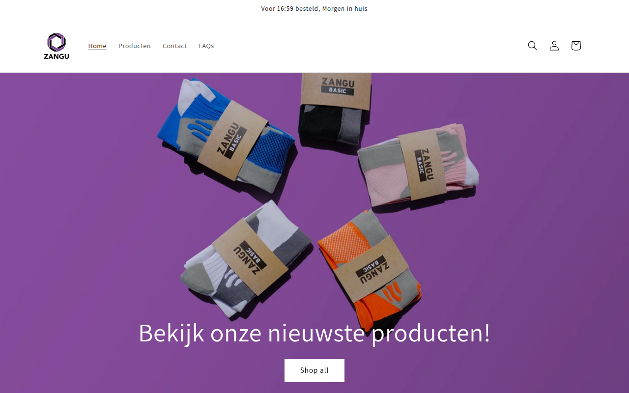 Screenshot van zangu.nl