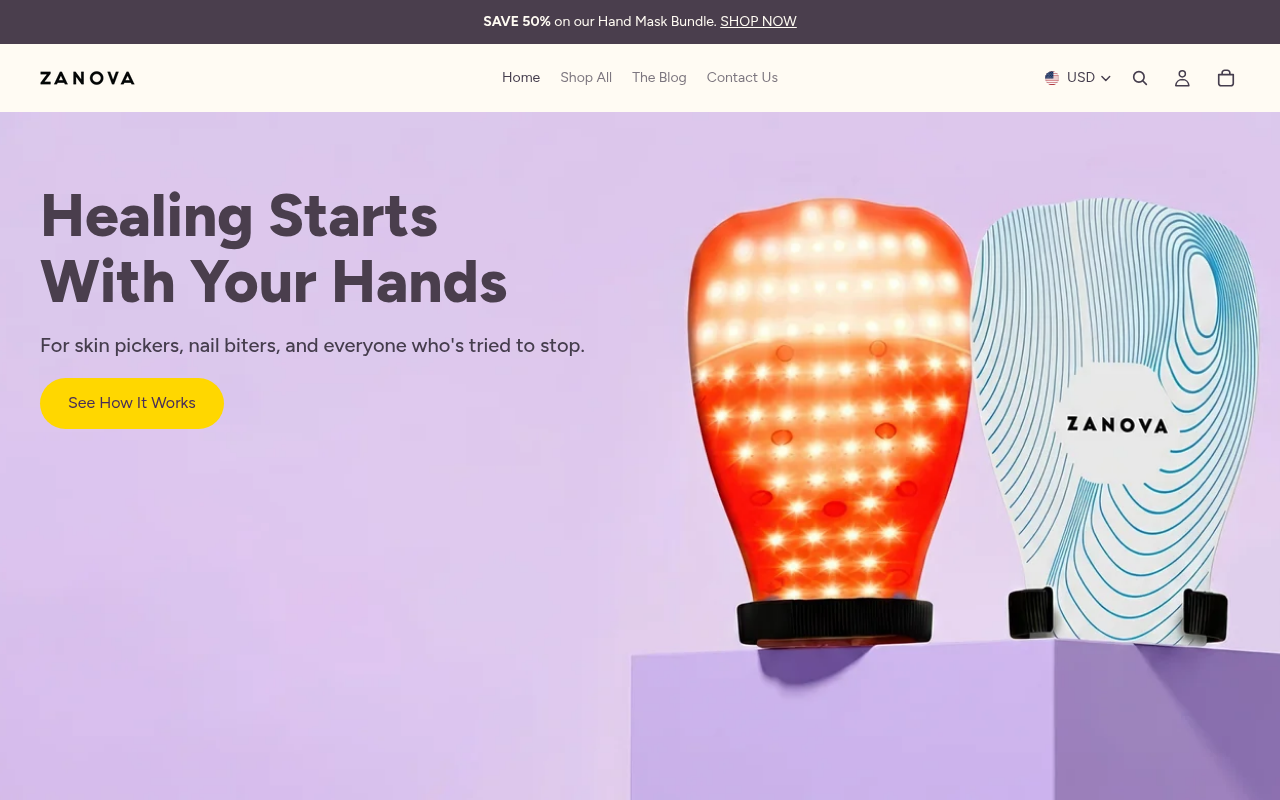 Screenshot van zanova.com