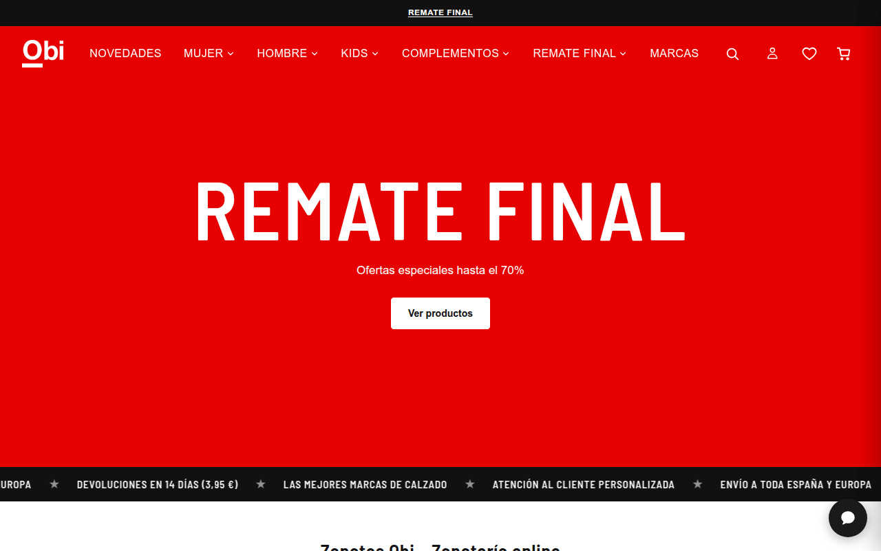 Screenshot van zapatosobi.com