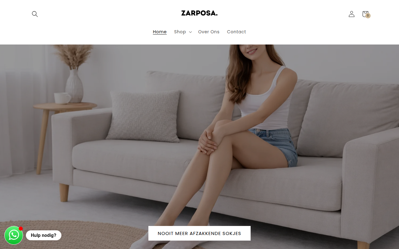 Screenshot van zarposa.nl