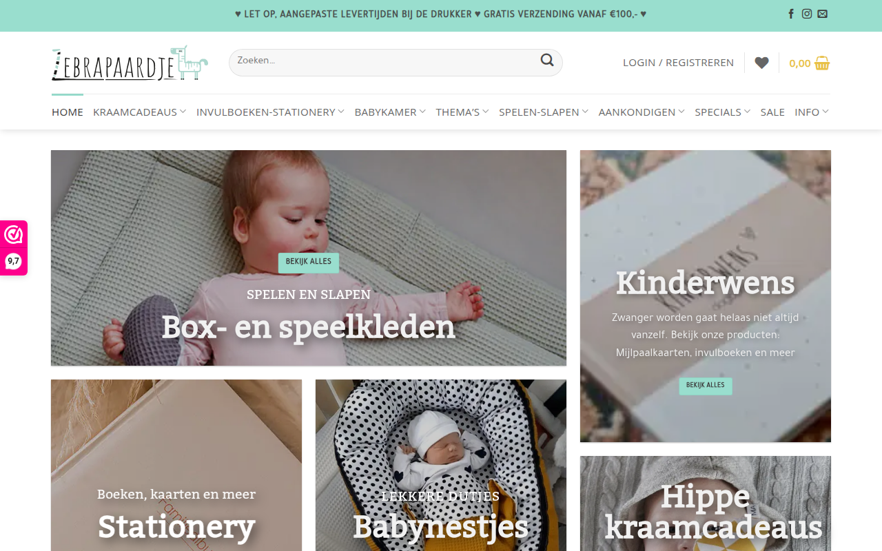 Screenshot van zebrapaardje.nl
