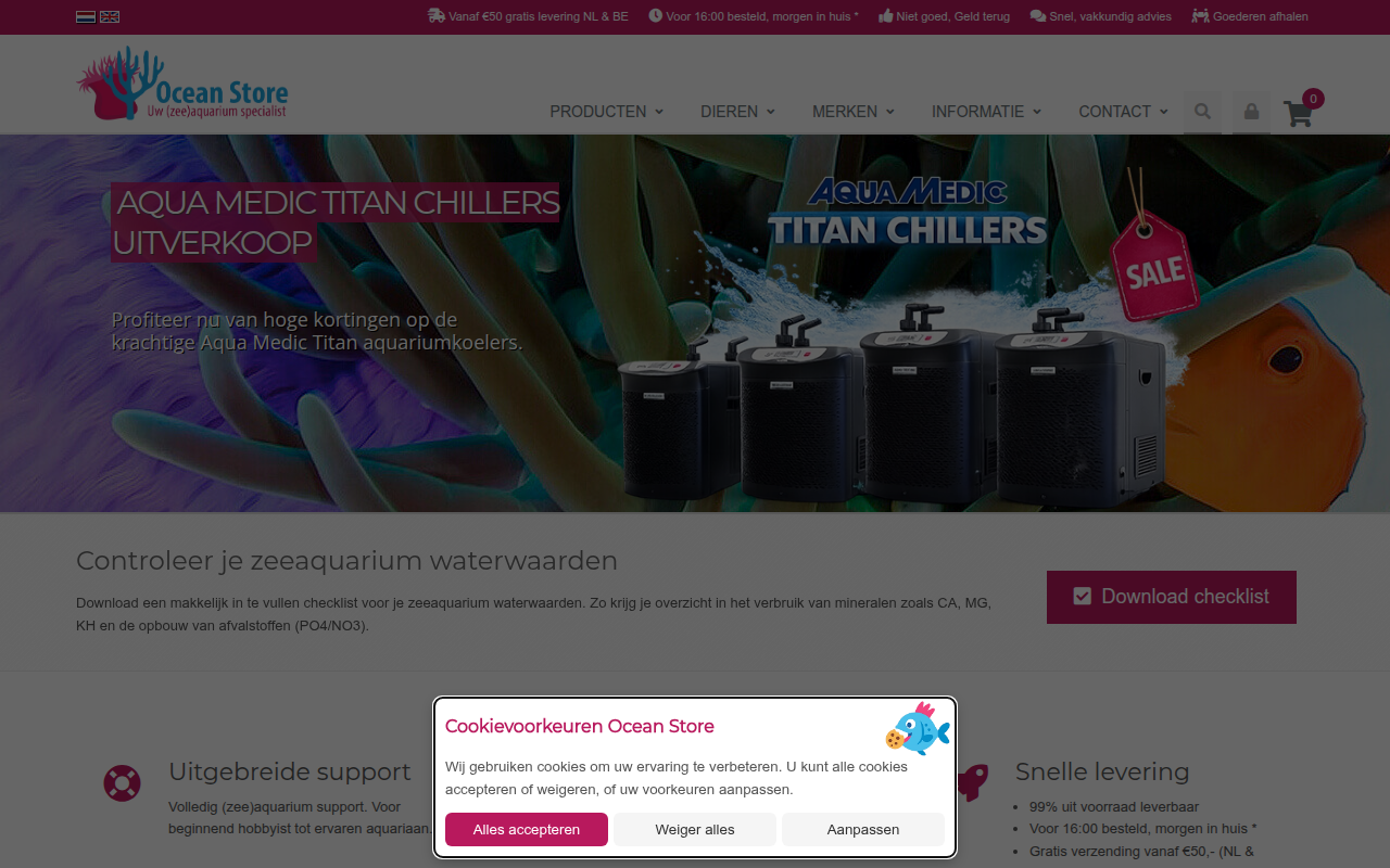 Screenshot van zeeaquarium-winkel.nl