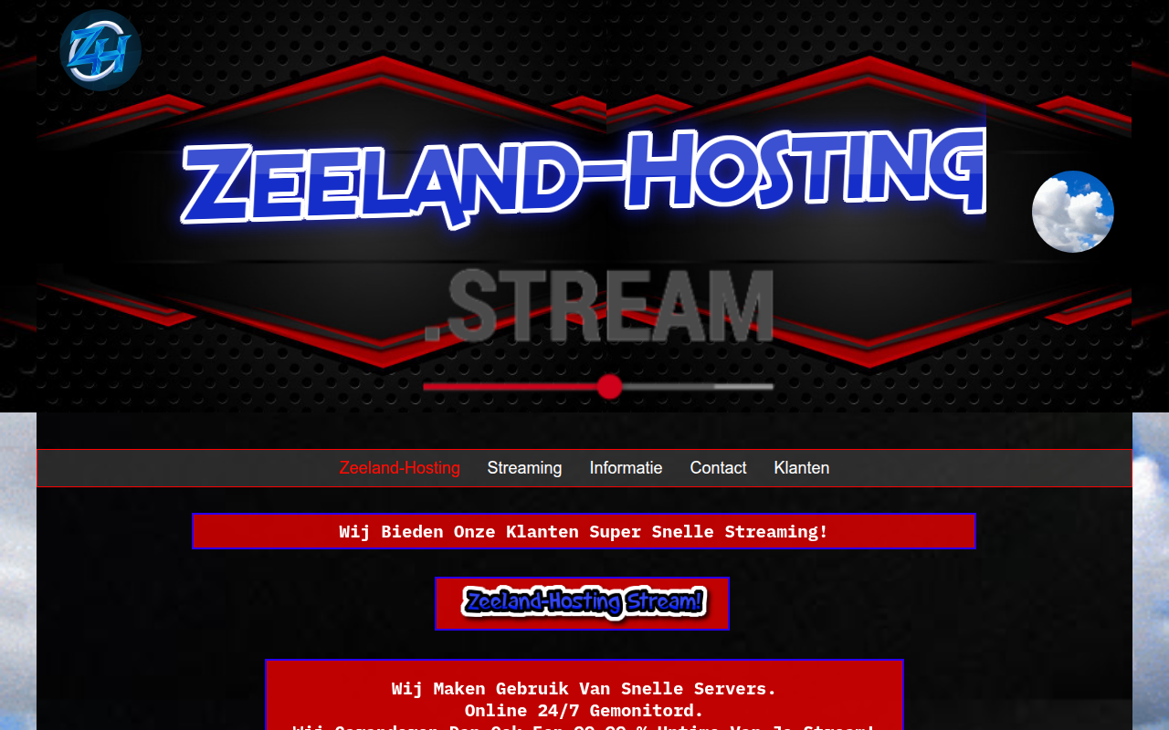 Screenshot van zeeland-hosting.nl