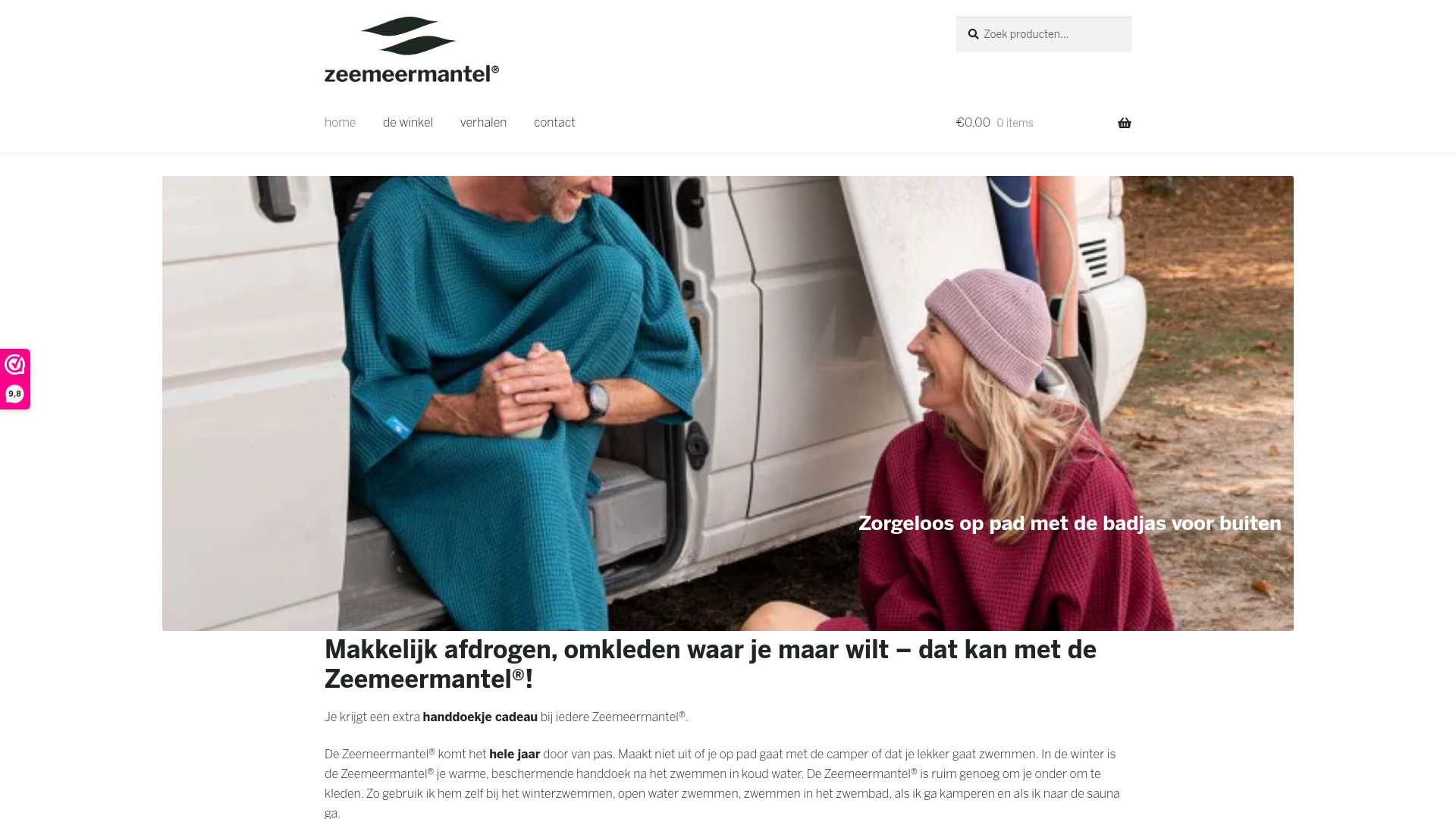 Screenshot van zeemeermantel.nl