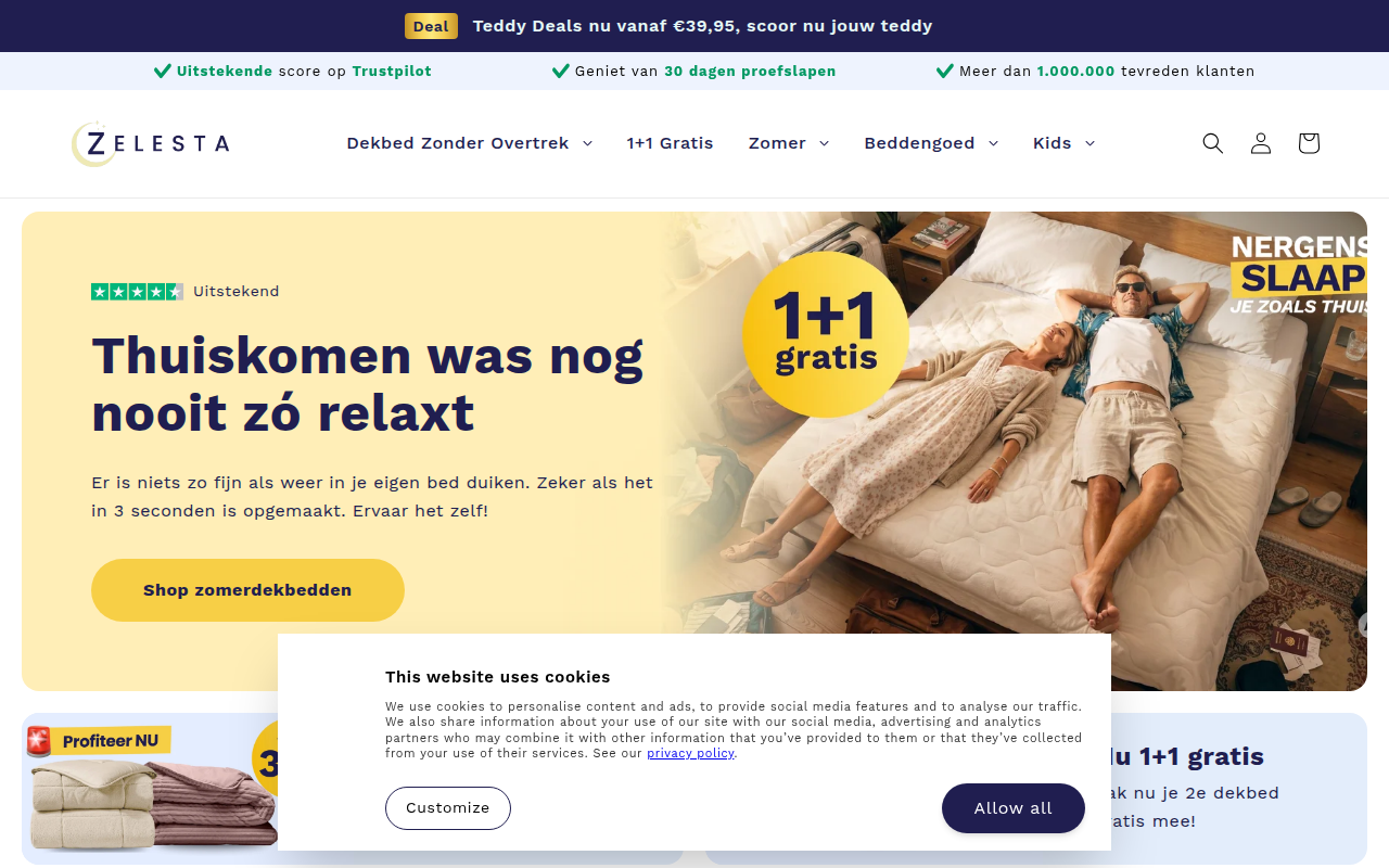 Screenshot van zelesta.nl