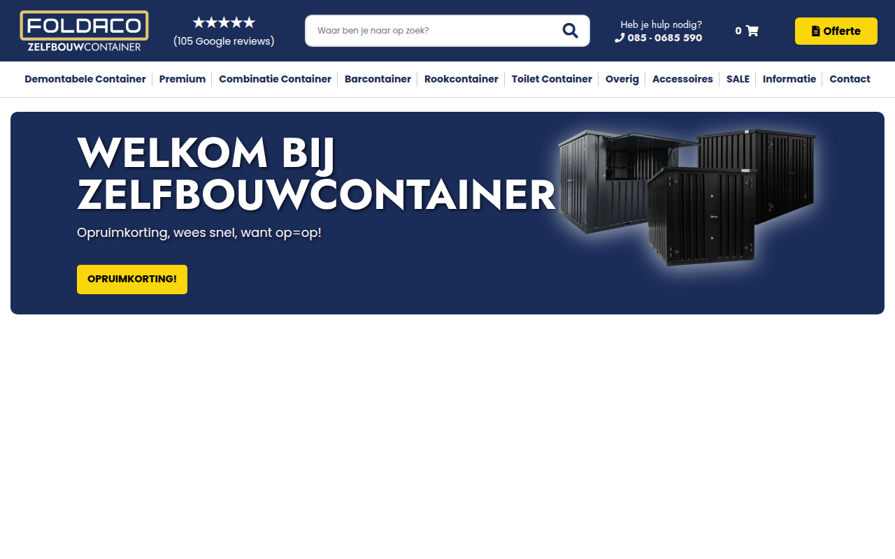 Screenshot van zelfbouwcontainer.nl