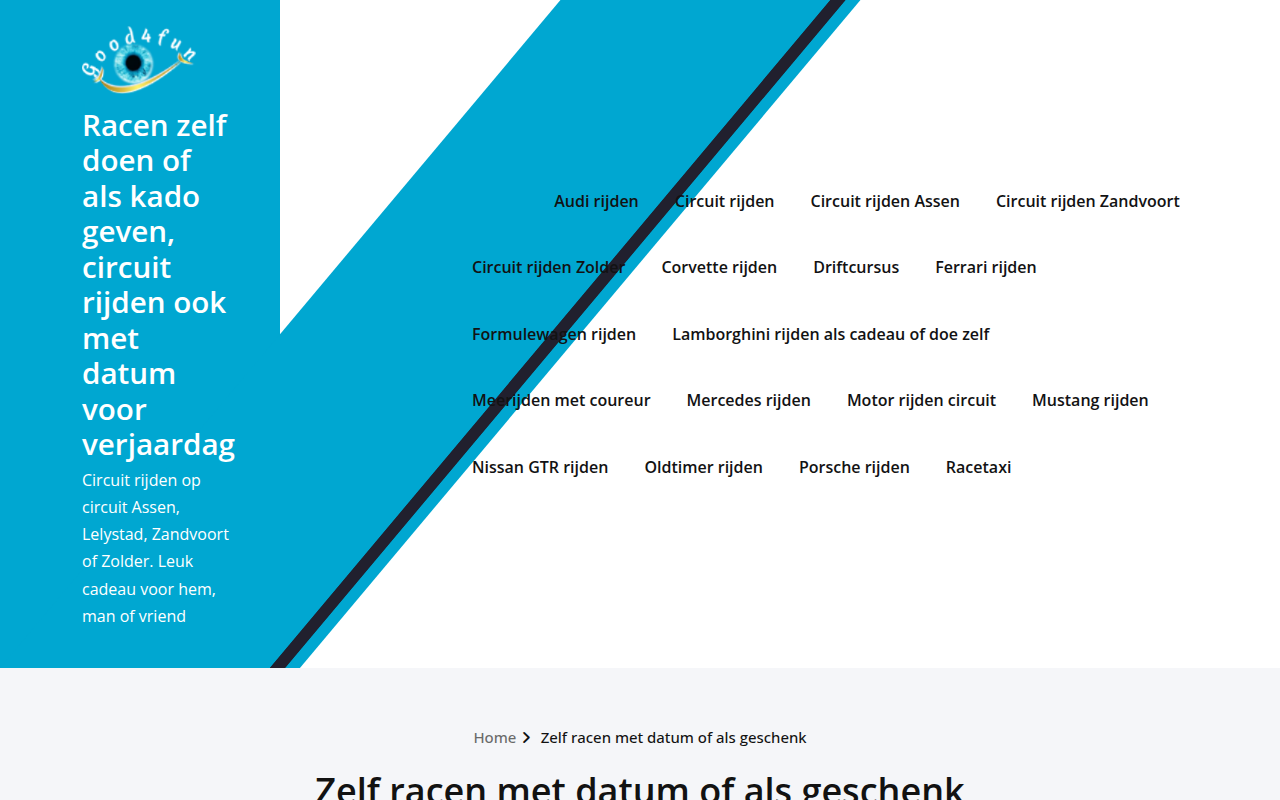 Screenshot van zelfracen.eu