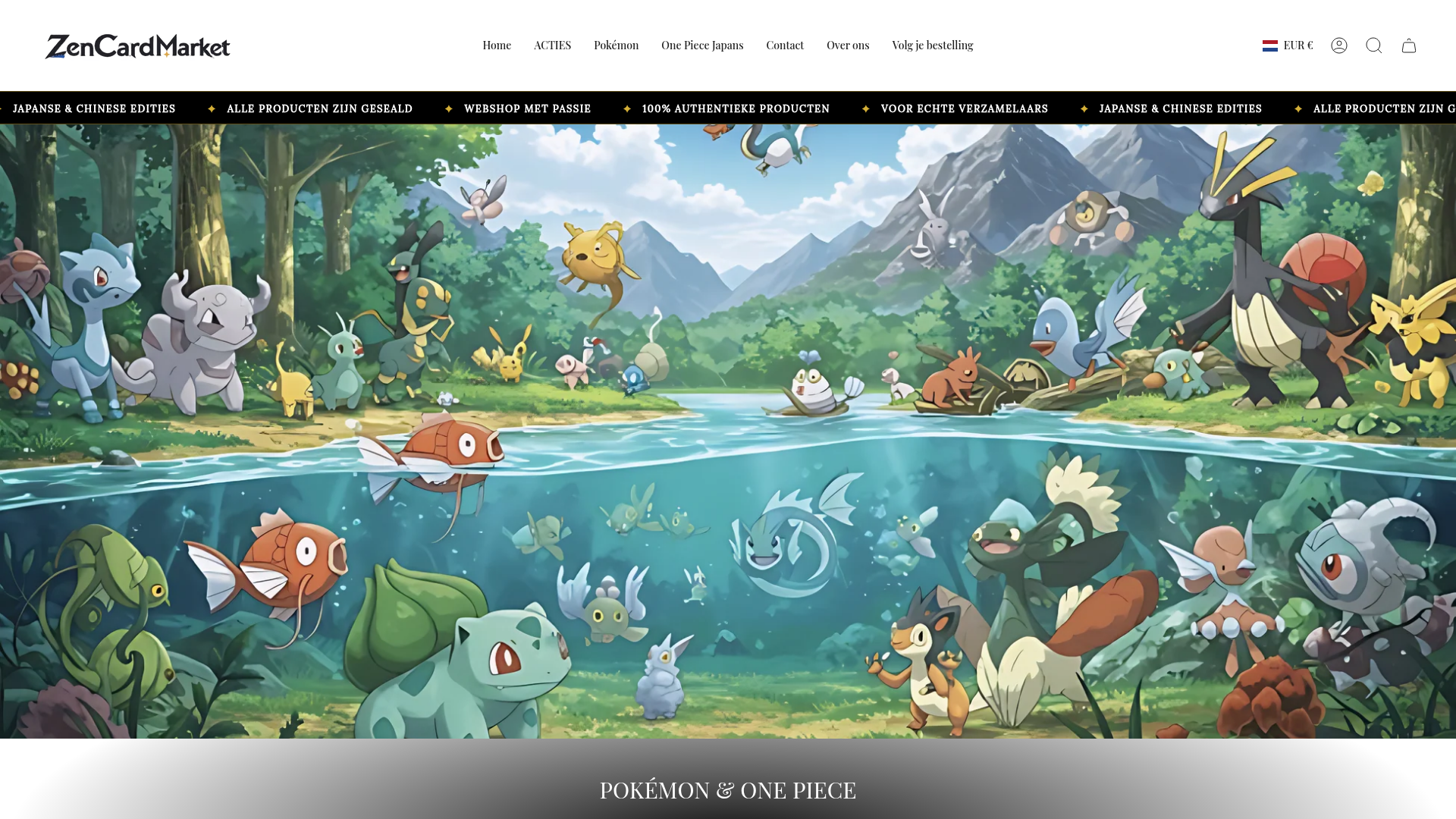 Screenshot van zencardmarket.nl