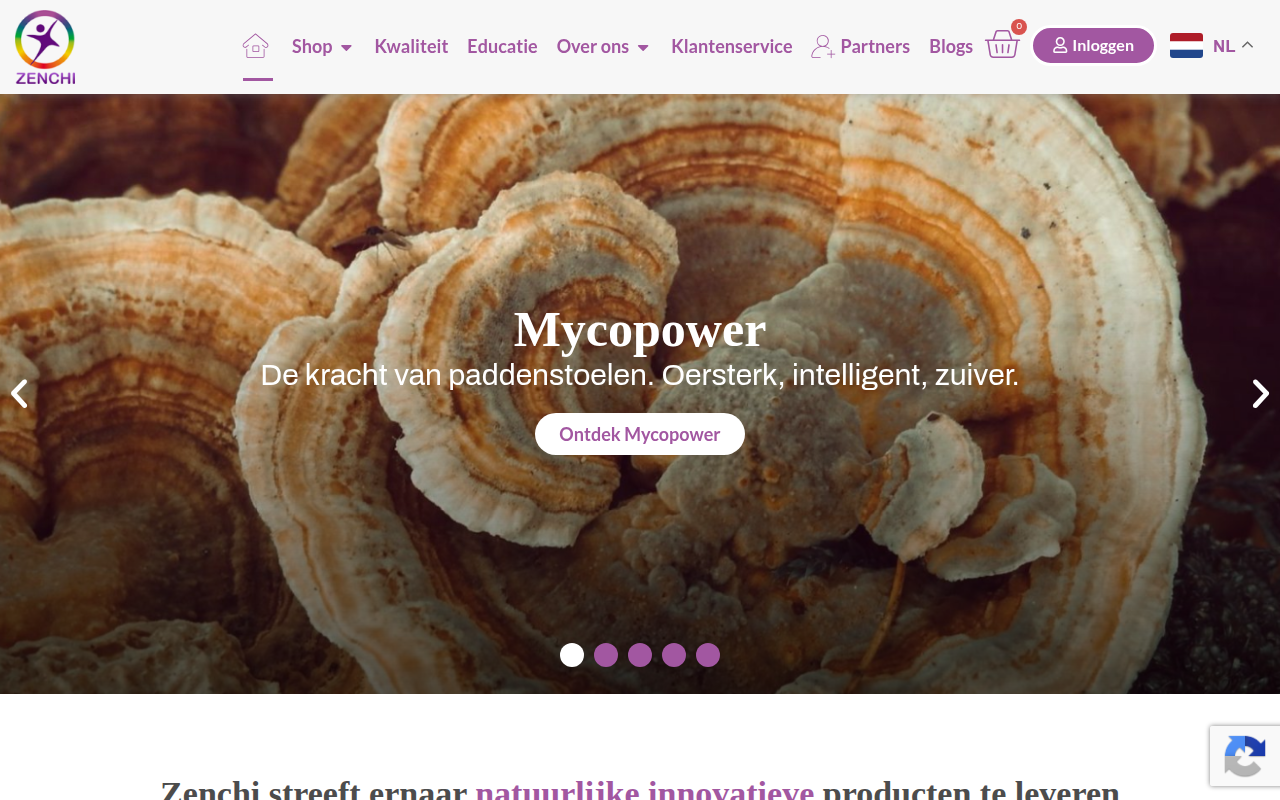 Screenshot van zenchi.eu
