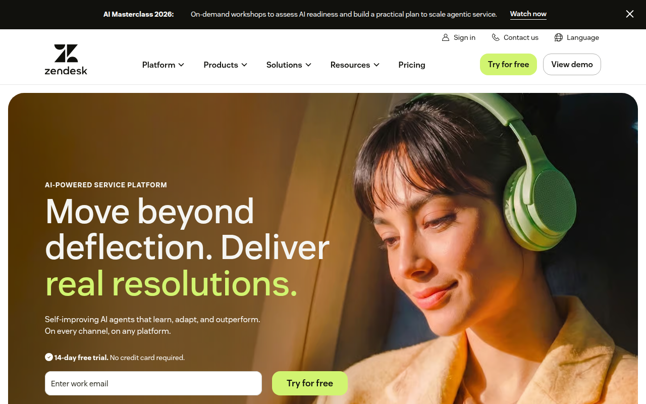 Screenshot van zendesk.com