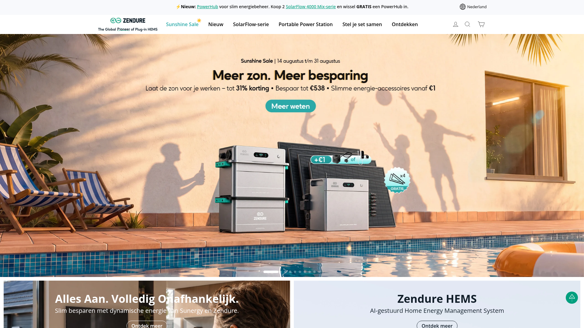 Screenshot van zendure.nl
