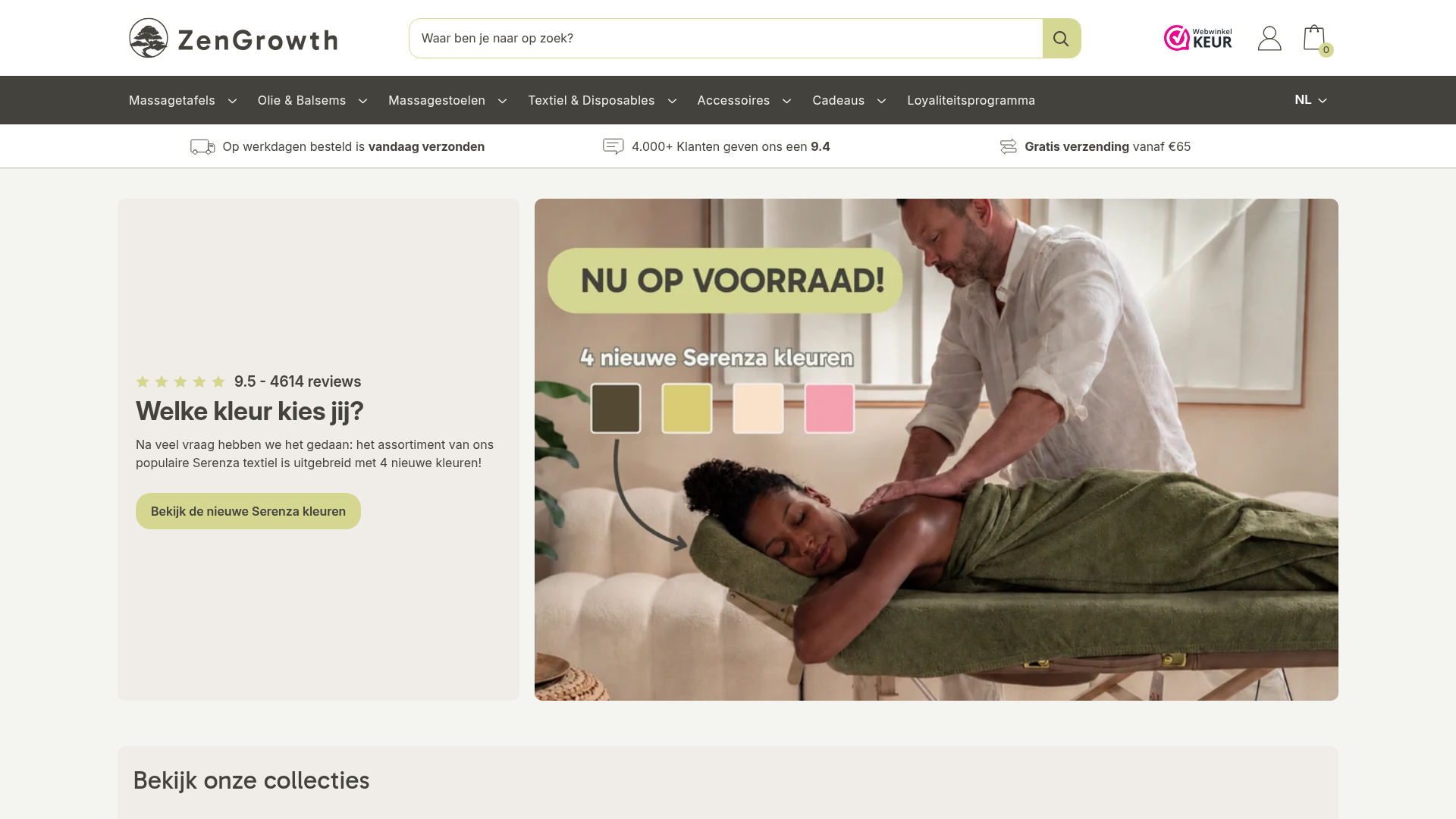 Screenshot van zengrowth.nl