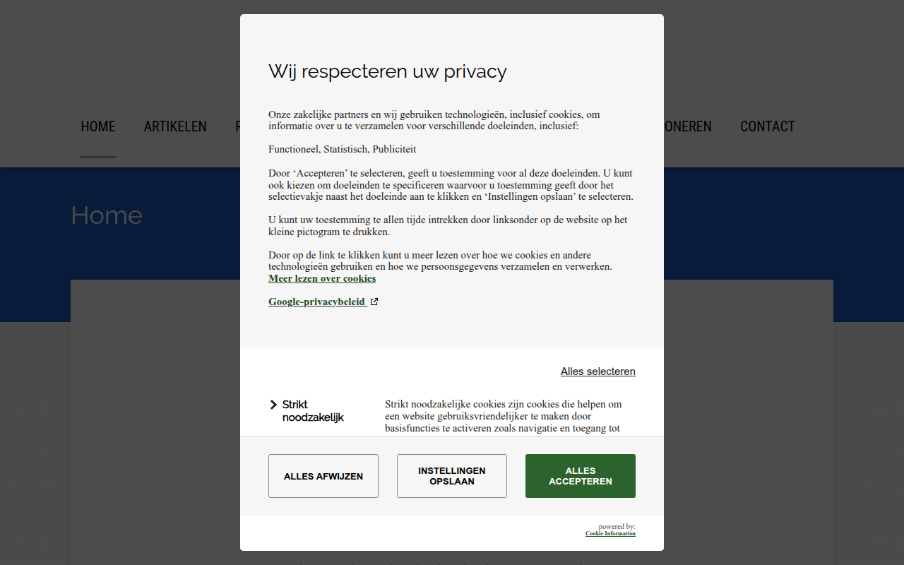 Screenshot van ziektevrijleven.nl