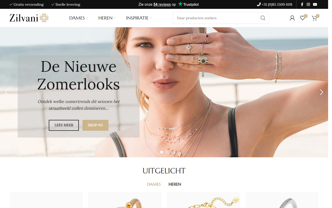 Screenshot van zilvani.nl