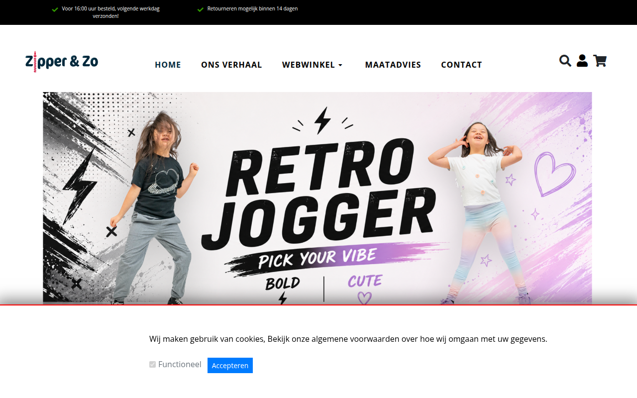 Screenshot van zipperenzo.nl