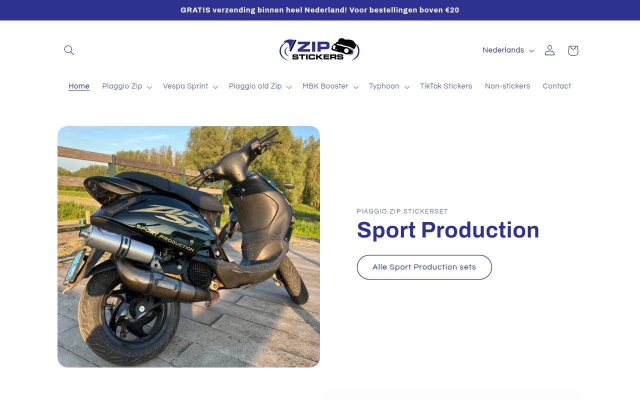 Screenshot van zipstickers.nl