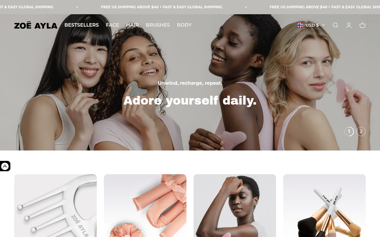 Screenshot van zoeayla.com