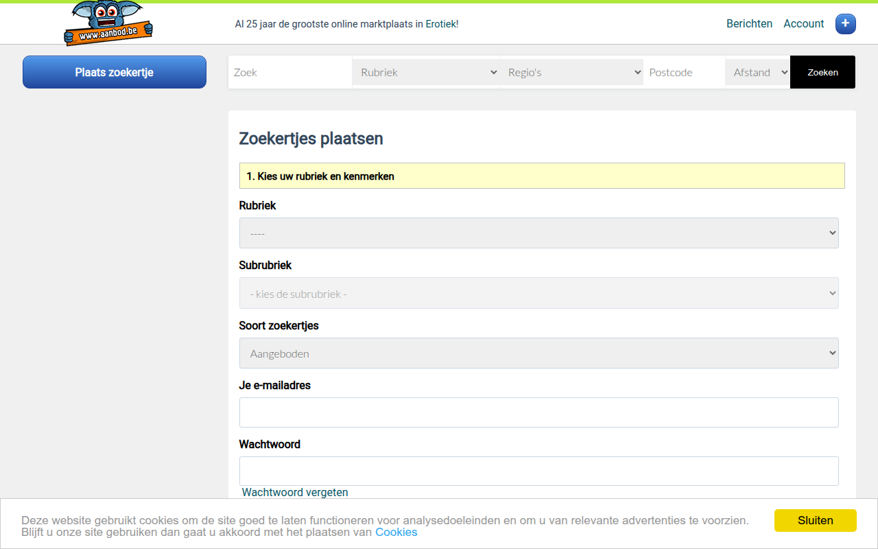 Screenshot van zoekertjes.aanbod.be