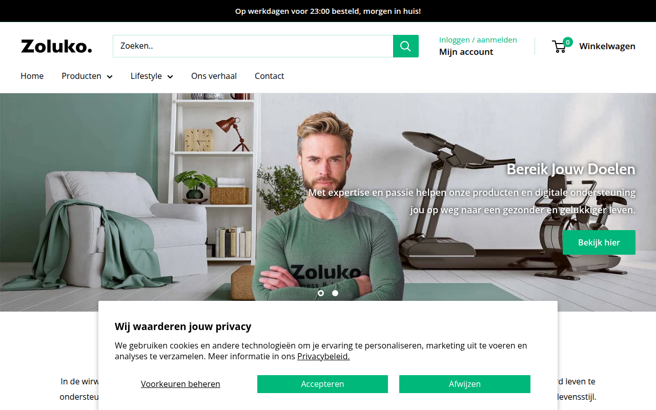 Screenshot van zoluko.nl