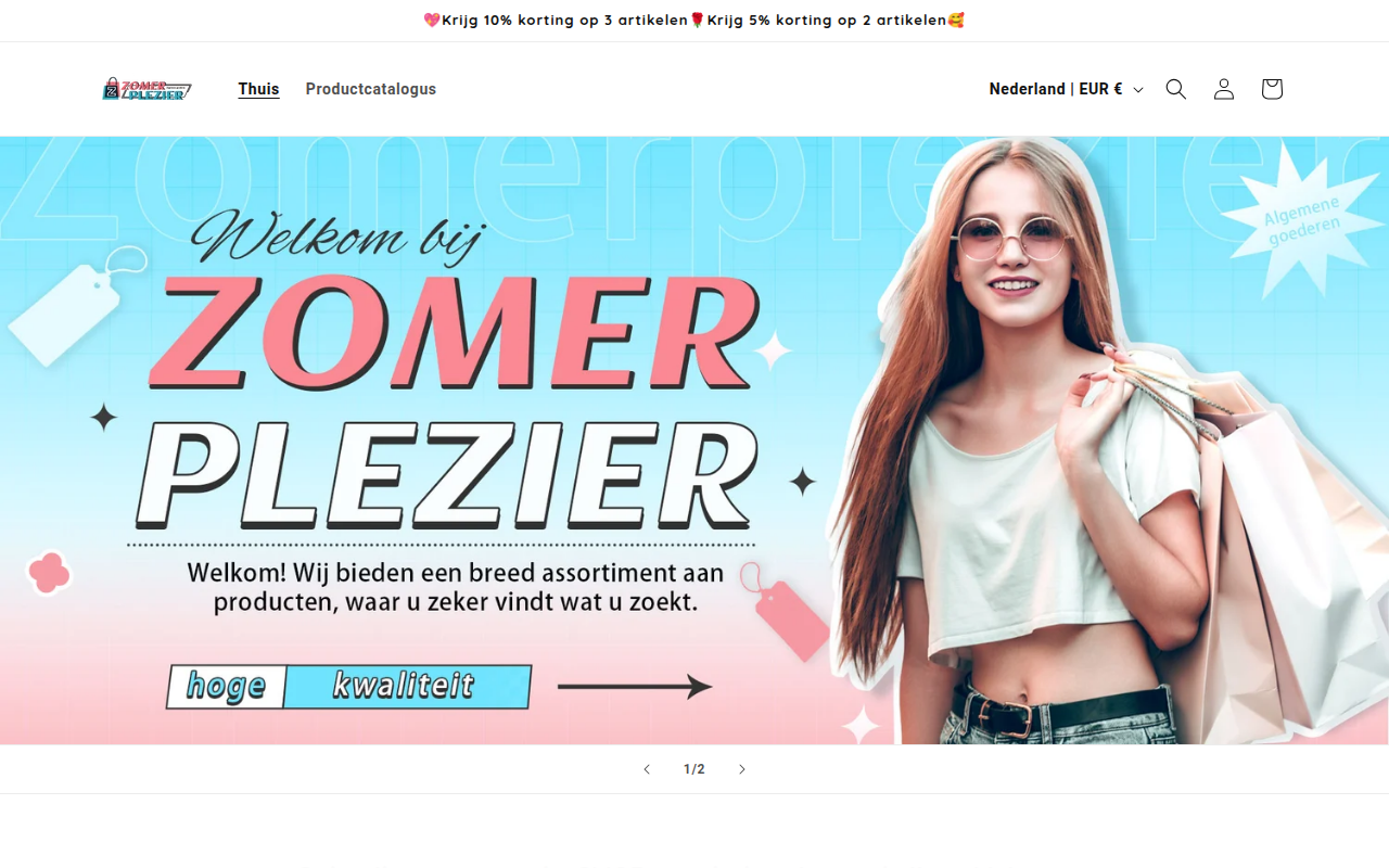 Screenshot van zomerplezier.com