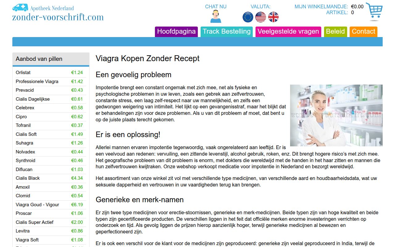 Screenshot van zonder-voorschrift.com