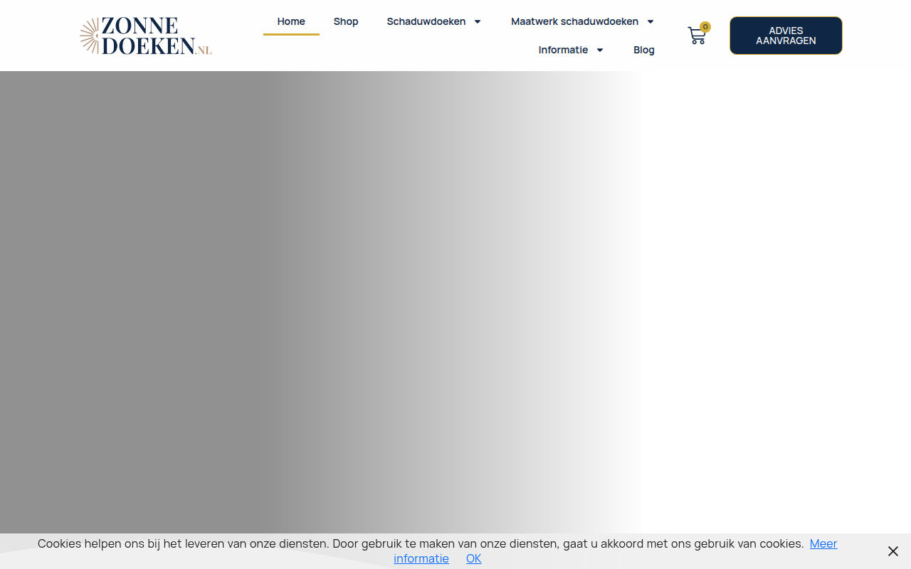 Screenshot van zonnedoeken.nl