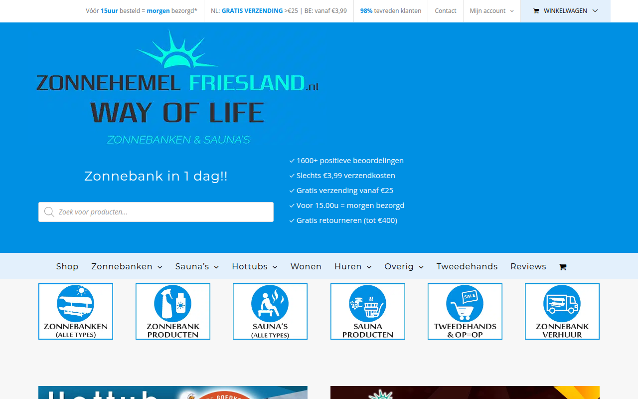 Screenshot van zonnehemelfriesland.nl