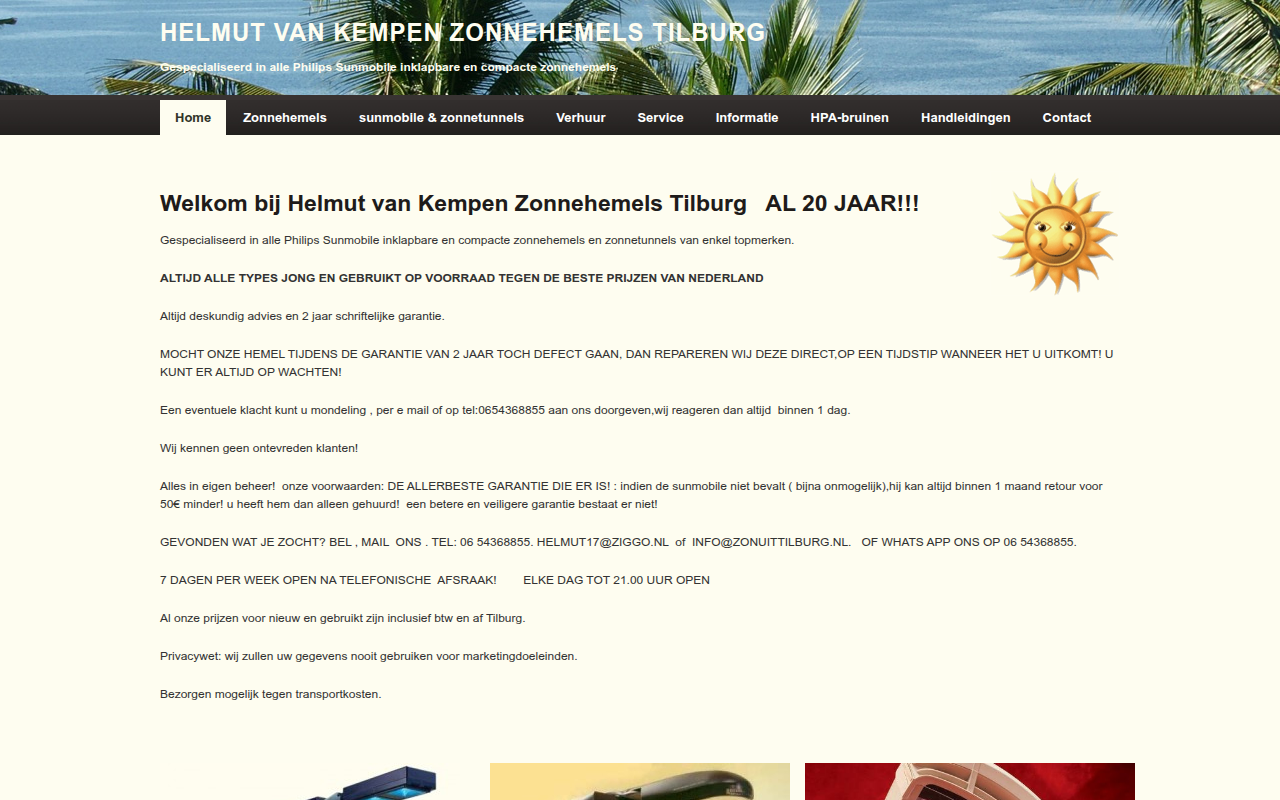 Screenshot van zonuittilburg.nl