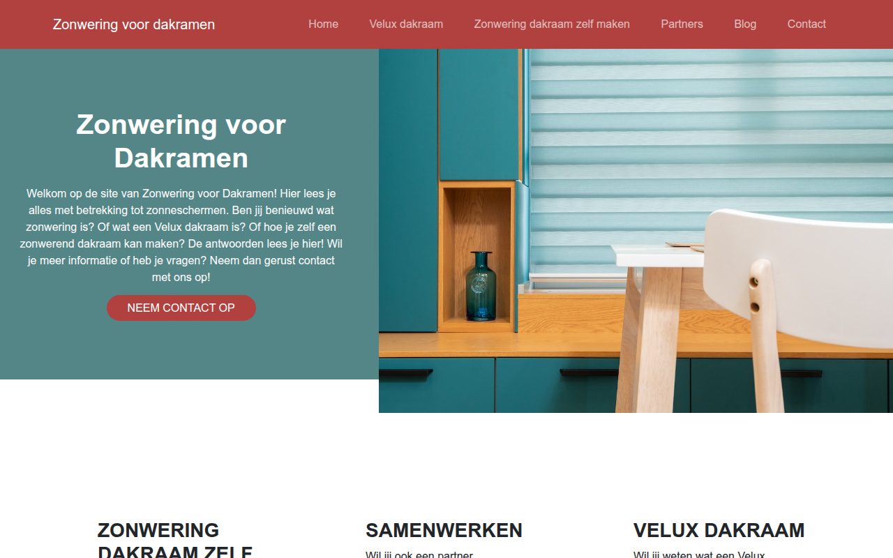 Screenshot van zonweringvoordakramen.nl
