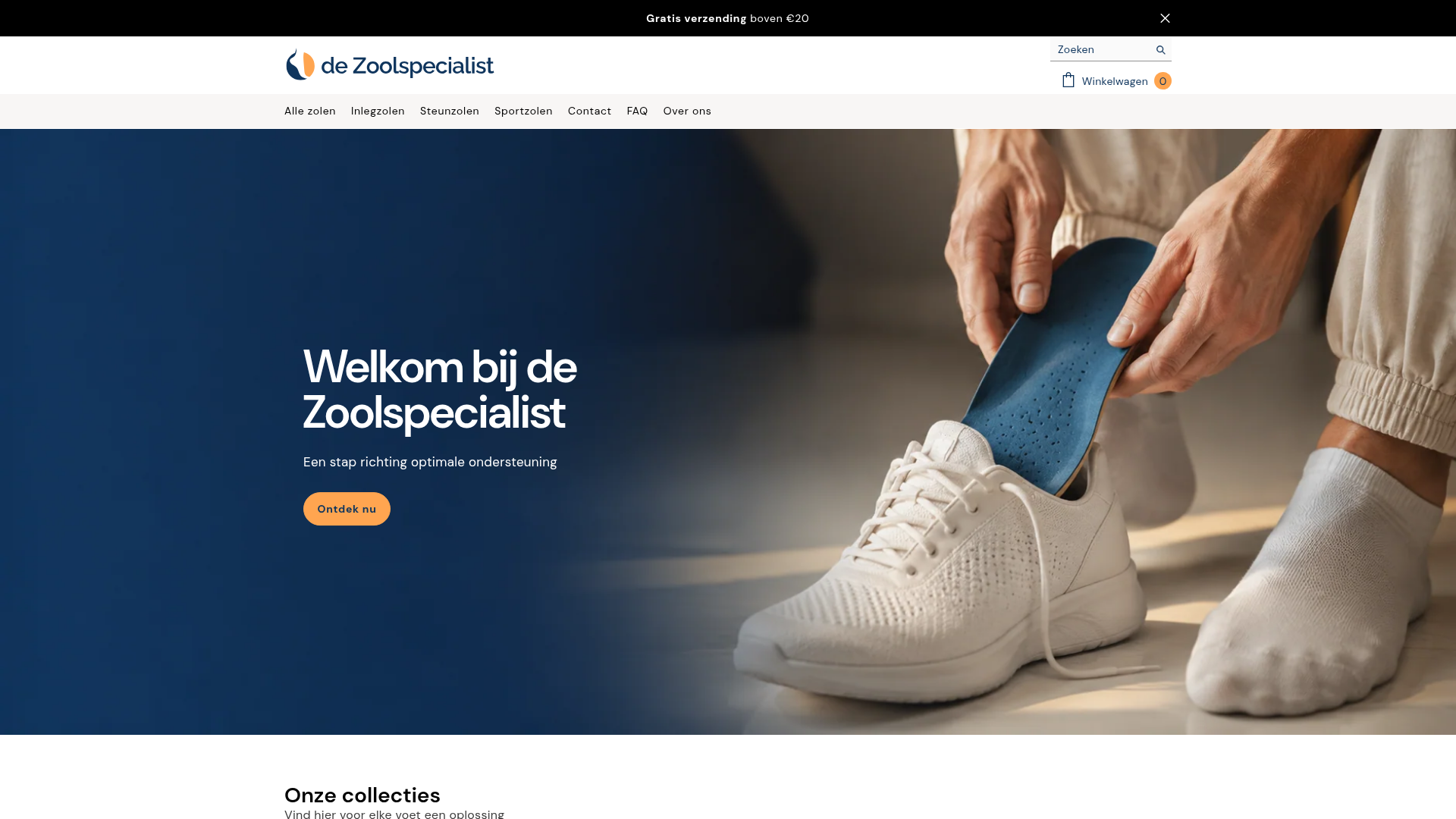 Screenshot van zoolspecialist.nl