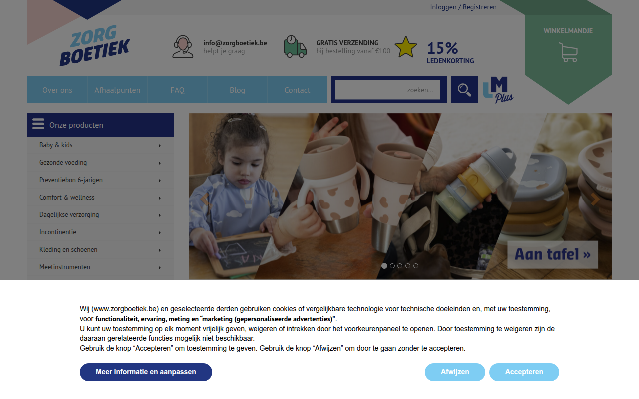 Screenshot van zorgboetiek.be