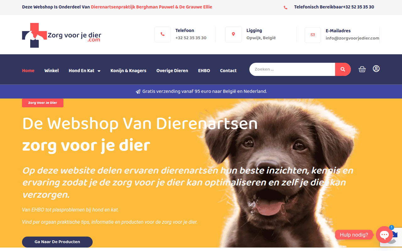 Screenshot van zorgvoorjedier.com