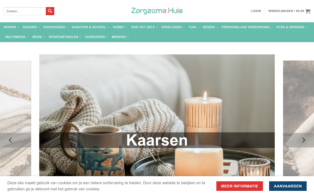 Screenshot van zorgzamehuis.com