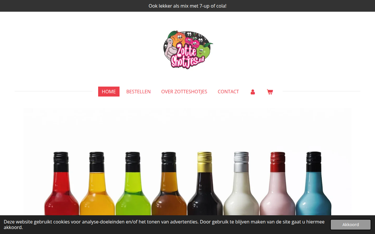 Screenshot van zotteshotjes.nl