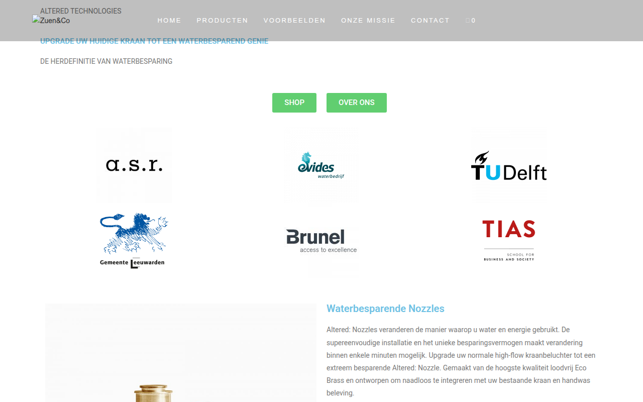 Screenshot van zuenco.nl