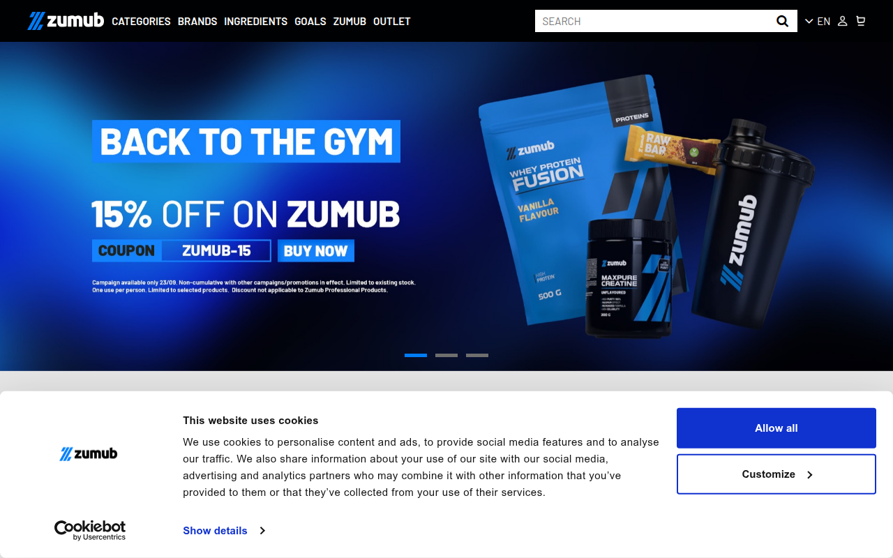 Screenshot van zumub.com