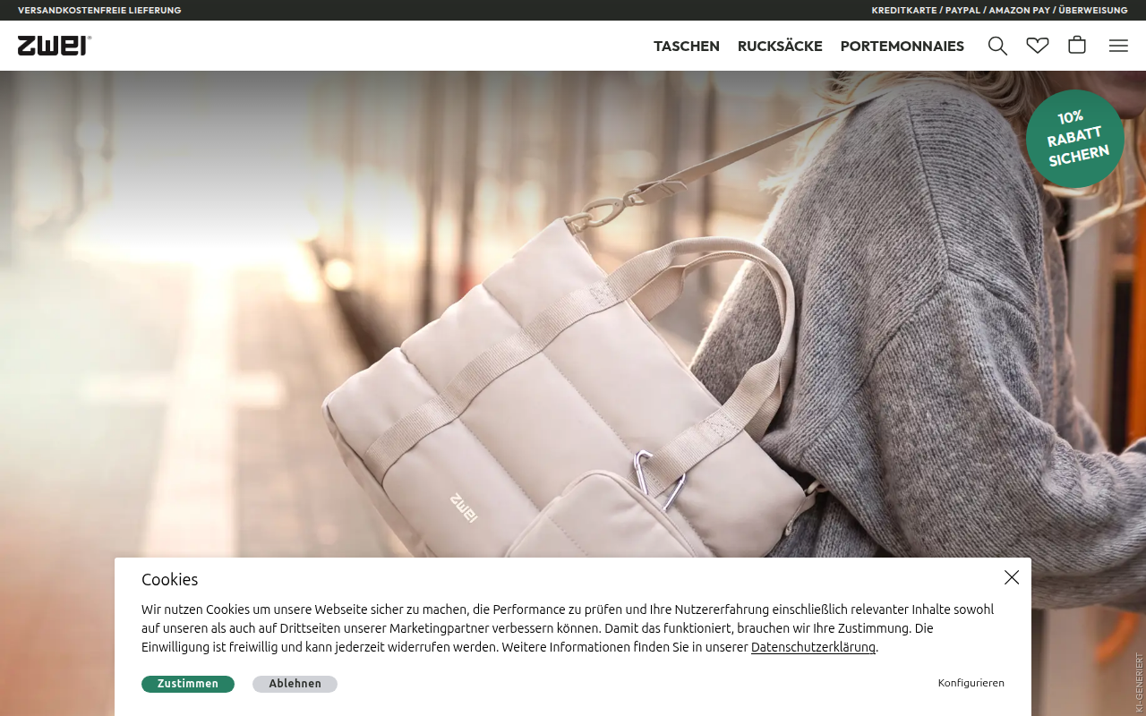 Screenshot van zwei-bags.com