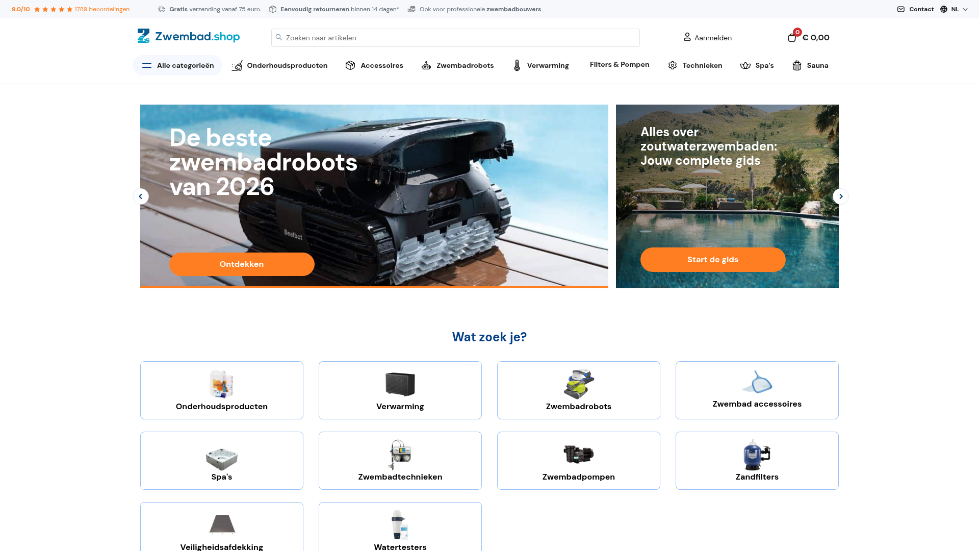 Screenshot van zwembad.shop