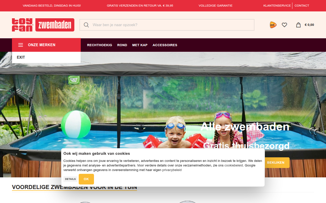 Screenshot van zwembadenshop.nl