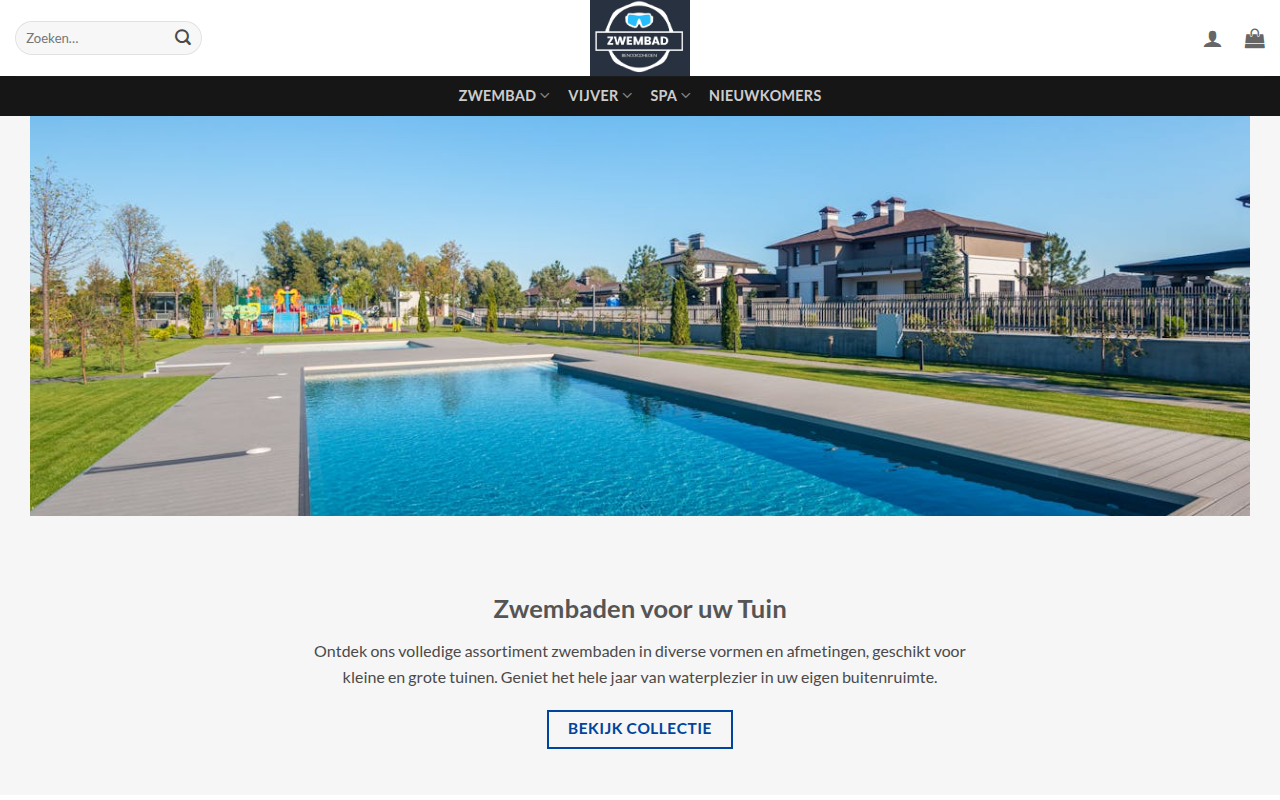 Screenshot van zwembadoutletnl.com