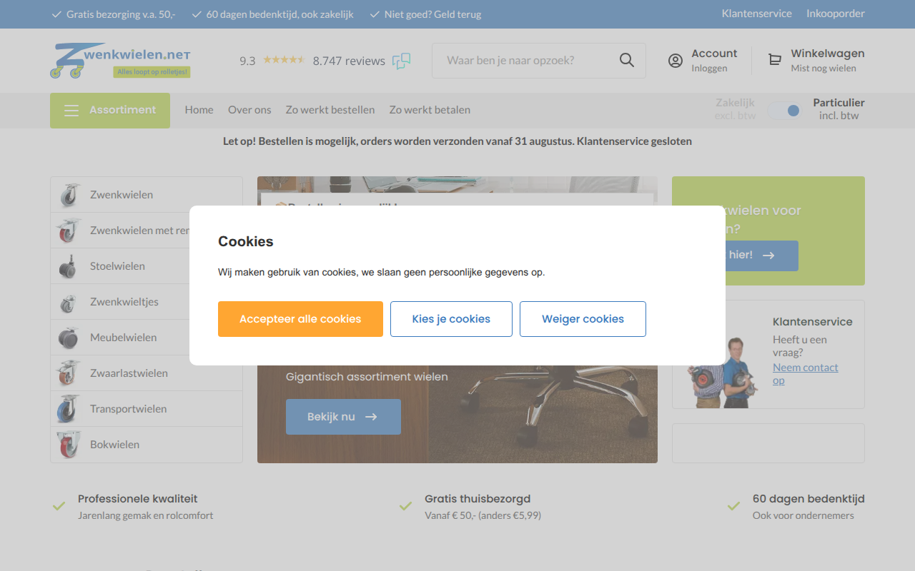 Screenshot van Zwenkwielen.net