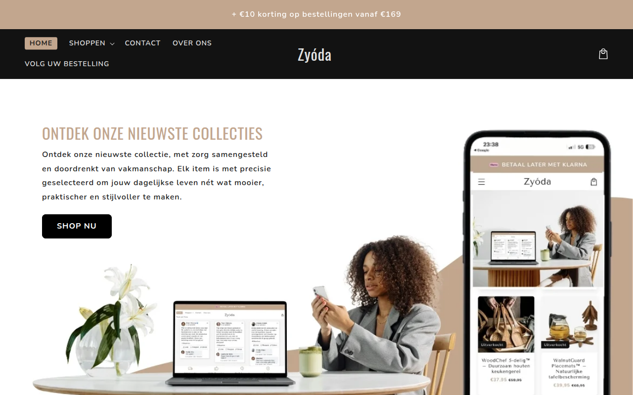 Screenshot van zyoda.nl