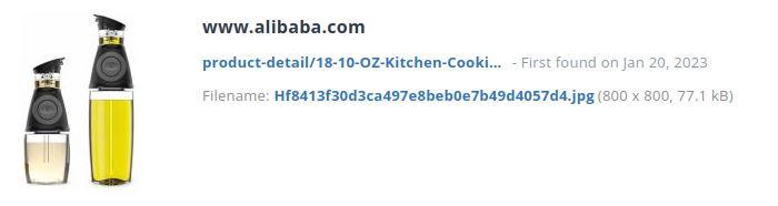 Voorbeeld identiek webshop product bij alibaba.com