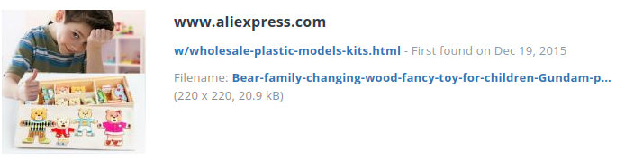 Voorbeeld "ook bij alibaba".