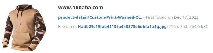 Voorbeeld identiek product alibaba.com