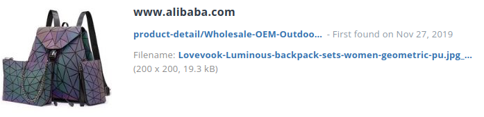 Voorbeeld identiek product alibaba.com